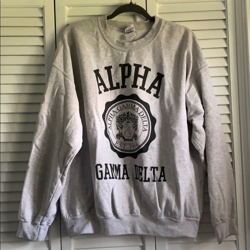 Alpha gamma delta crest crew neck